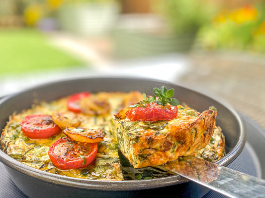 Roasted Tomato, Zucchini & Cheddar Slice