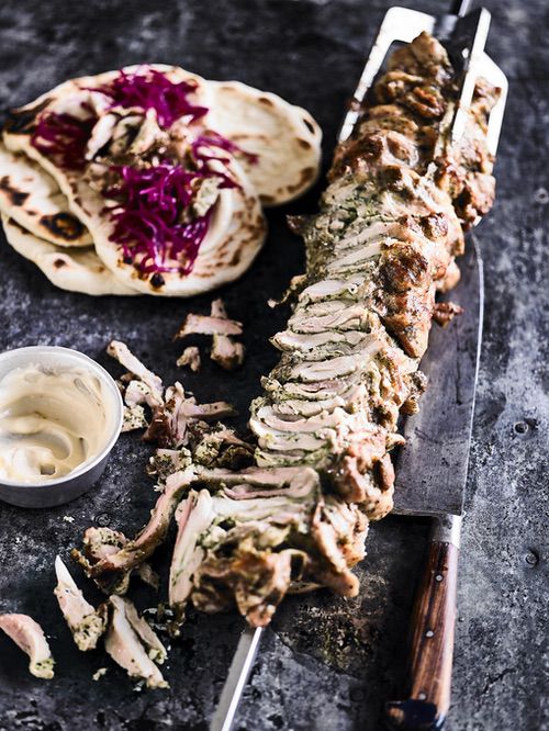 Chicken souvlaki (kontosouvli)