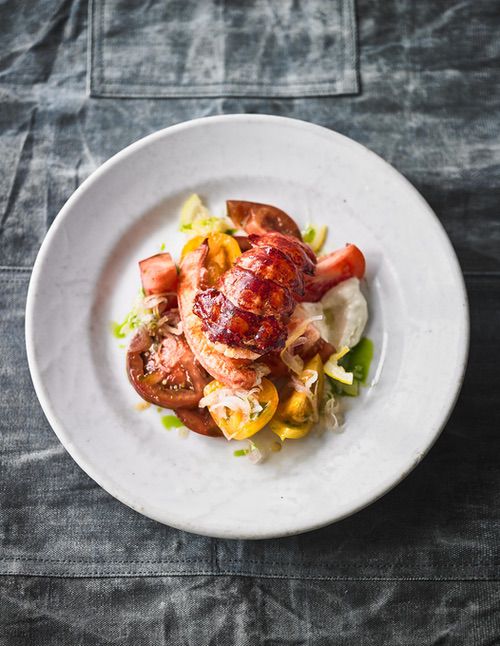 Maine lobster with pickled meyer lemons and macerated tomato salad