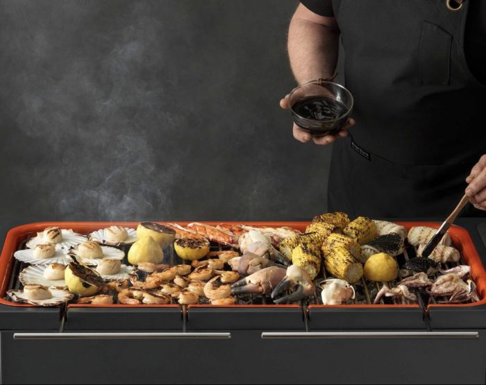 Grilled mix seafood platter