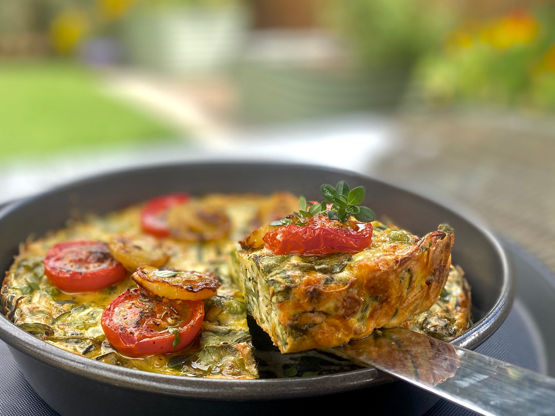 Roasted Tomato, Zucchini & Cheddar Slice