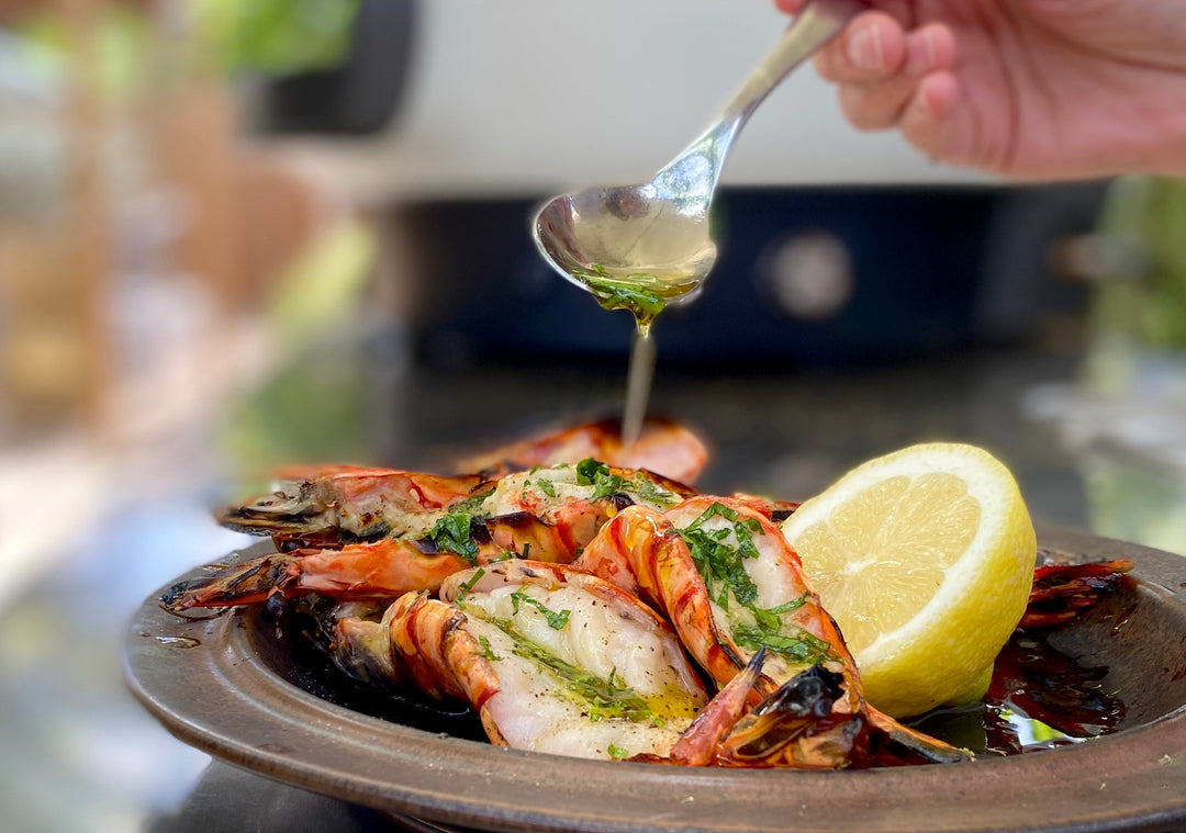Grilled King Prawns with Mirin & Soy