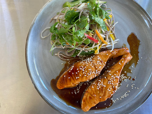 Teriyaki Salmon with Japanese Salad