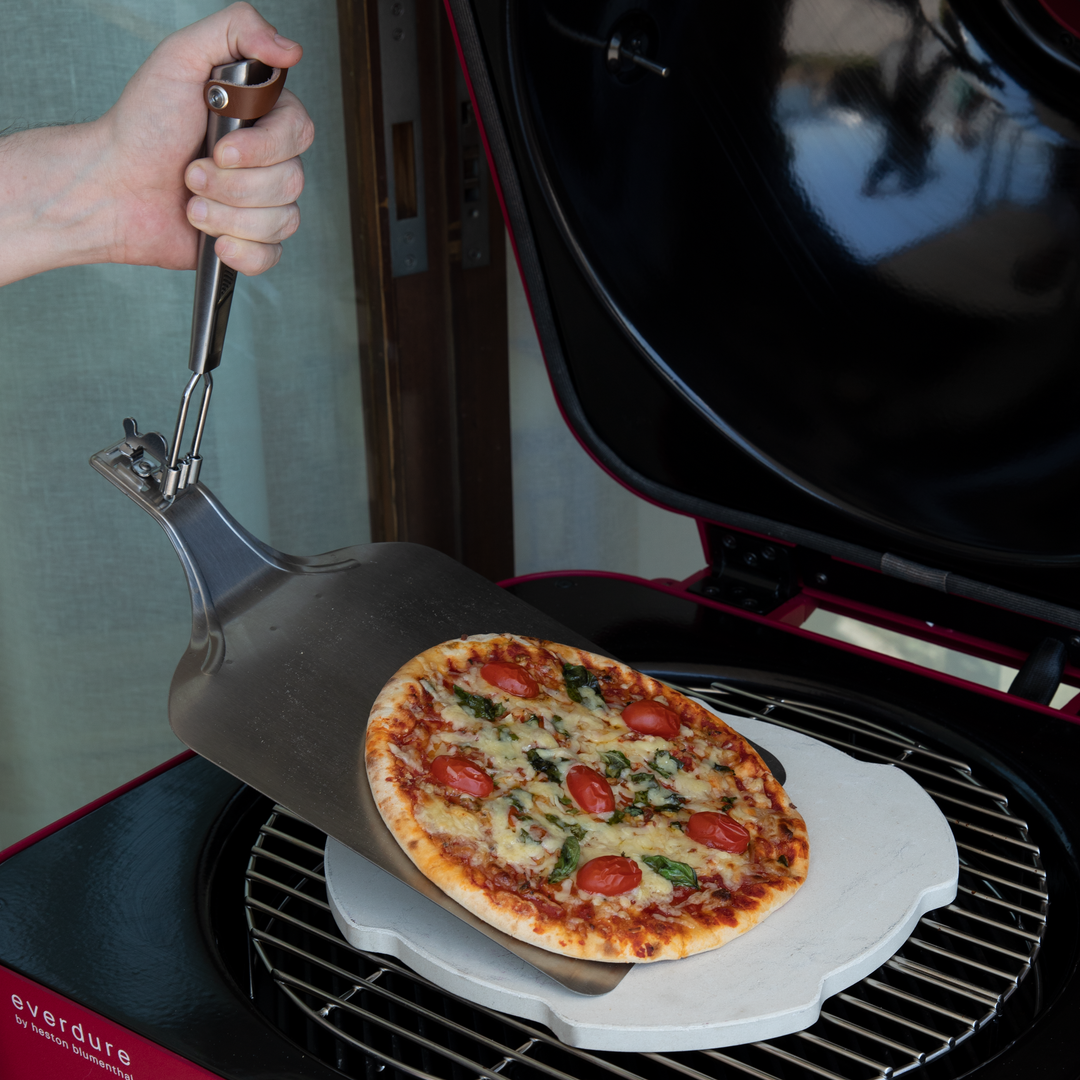 Steel Pizza Peel in 4K BBQ