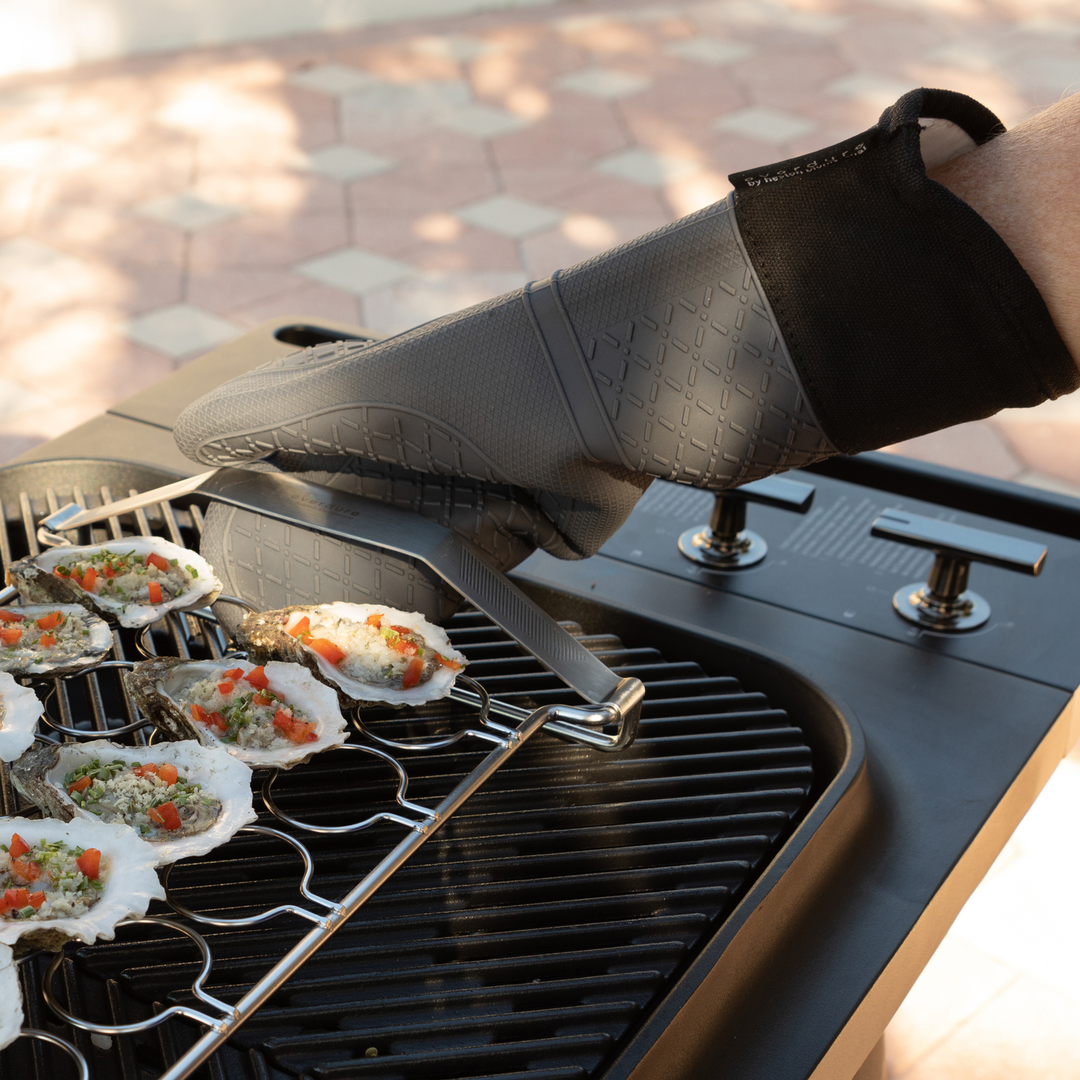 Heat Resistant Silicone Glove and Oyster Rack